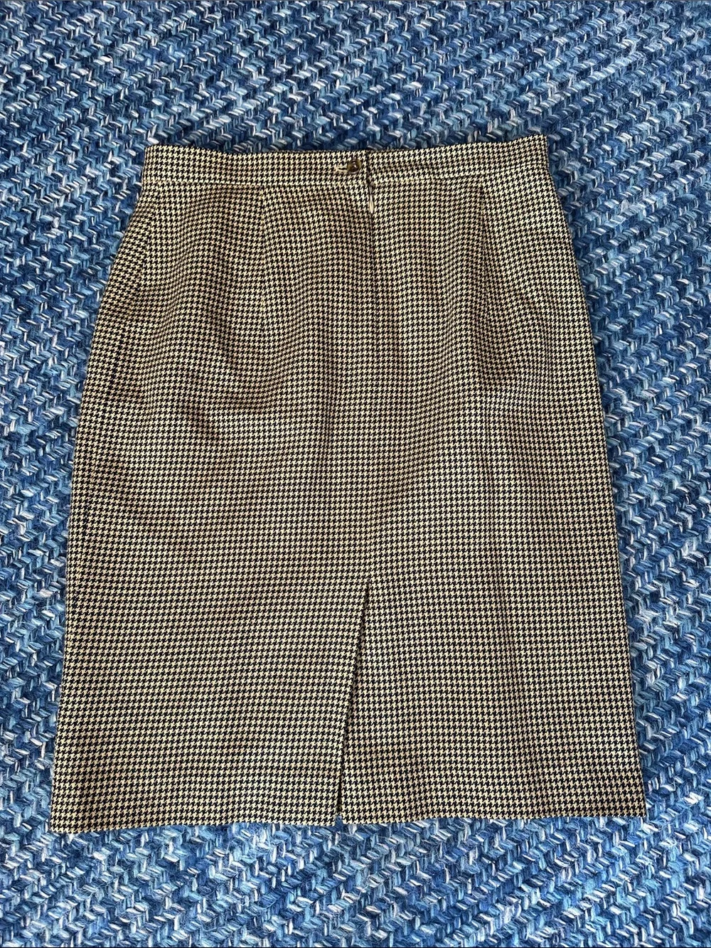 Vintage Burberry plaid herringbone wool skirt